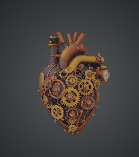 Steampunk Mechanical Heart – Gear-Driven Clockwork Core