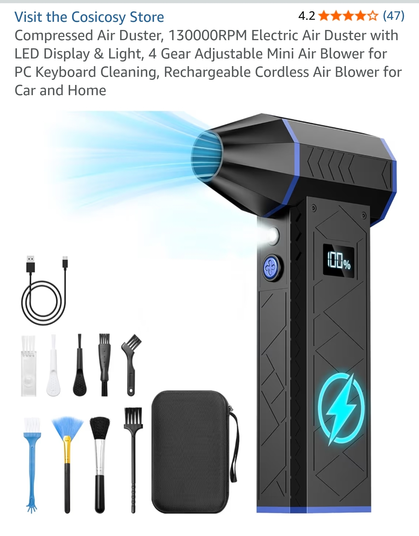 COSICOSY Handheld jet air blaster honeycomb storage wall attachment