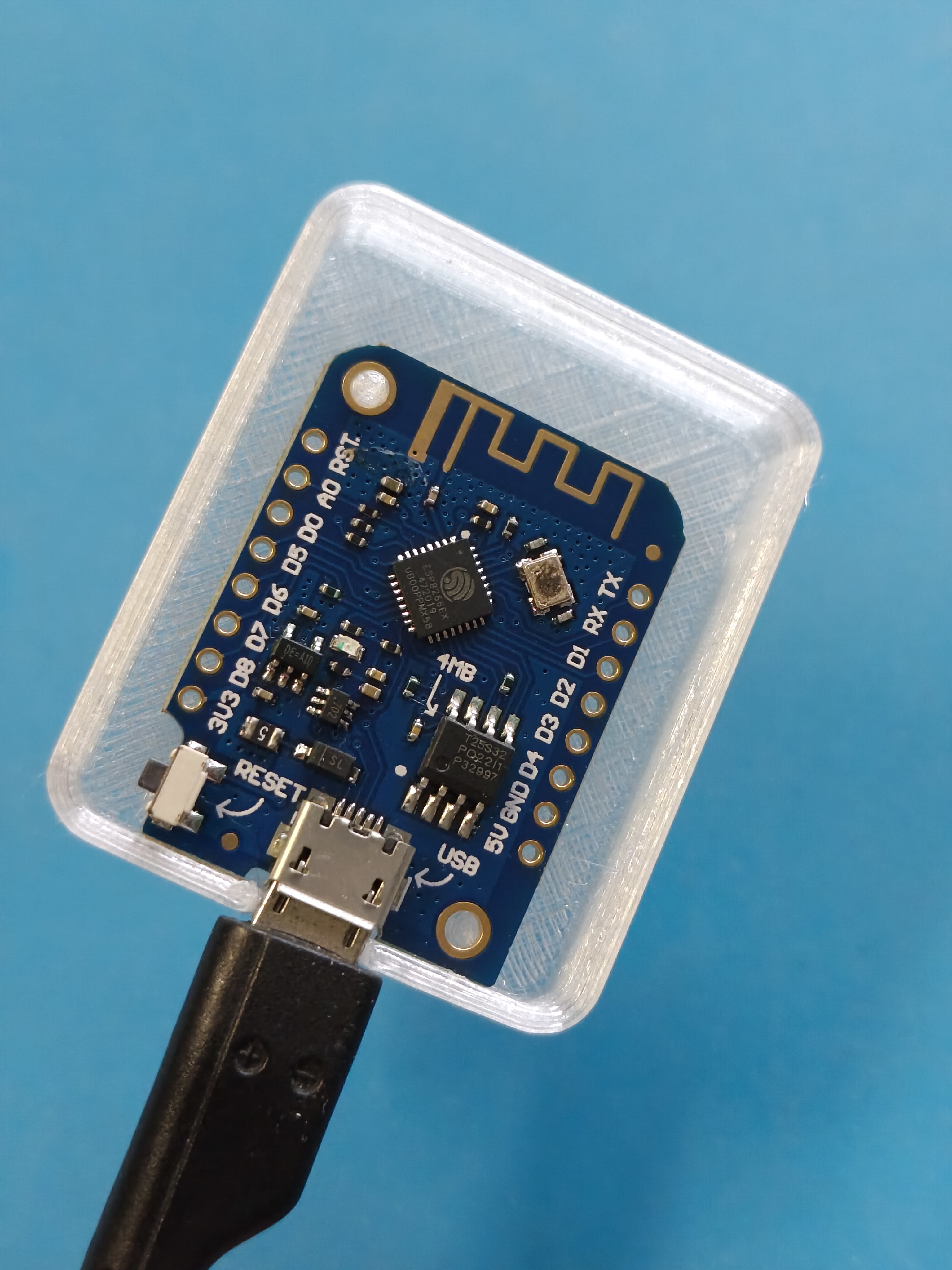 Simple box for naked board Wemos D1 mini