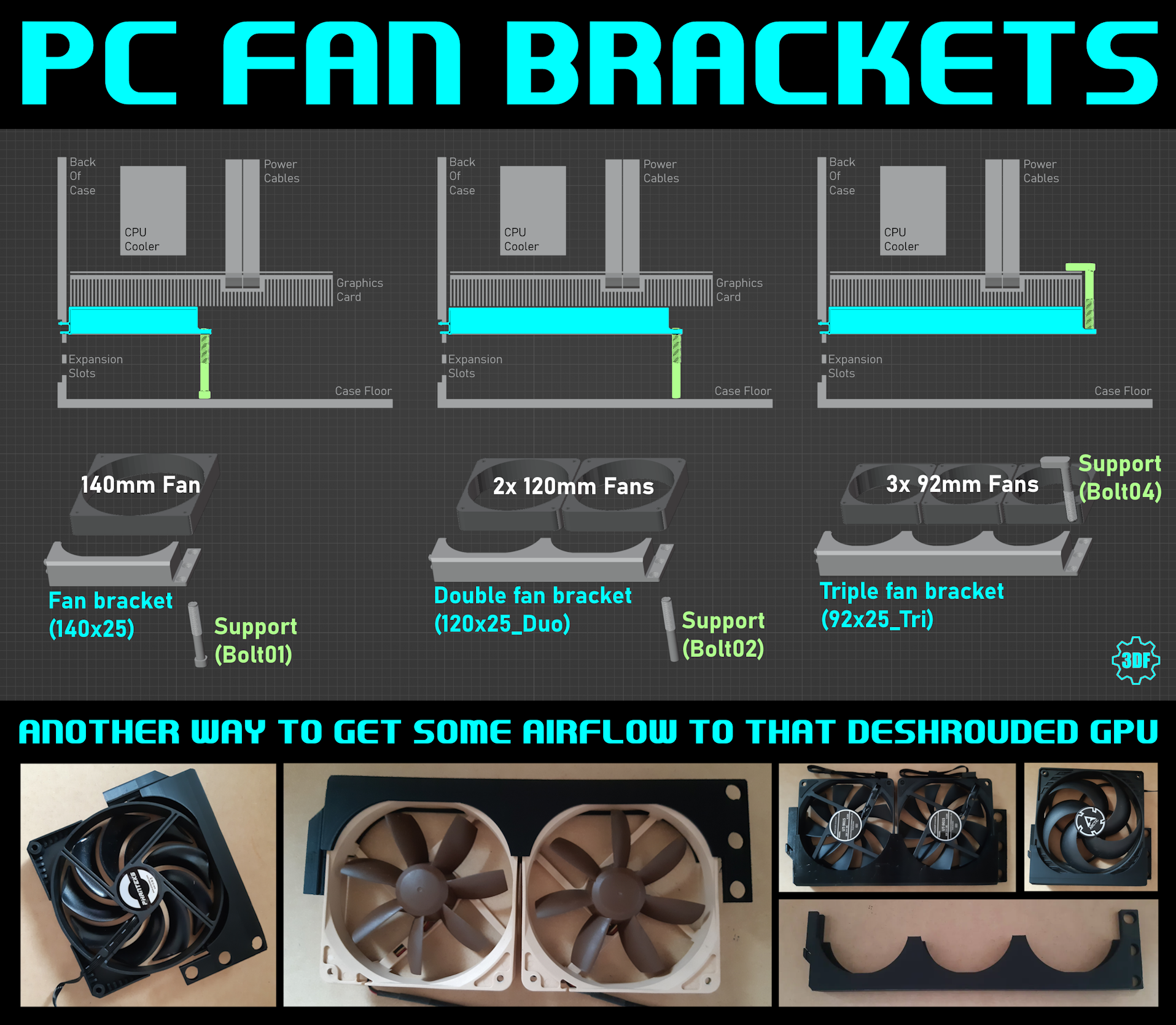 PC Fan Brackets For The Discerning Deshrouded GPU