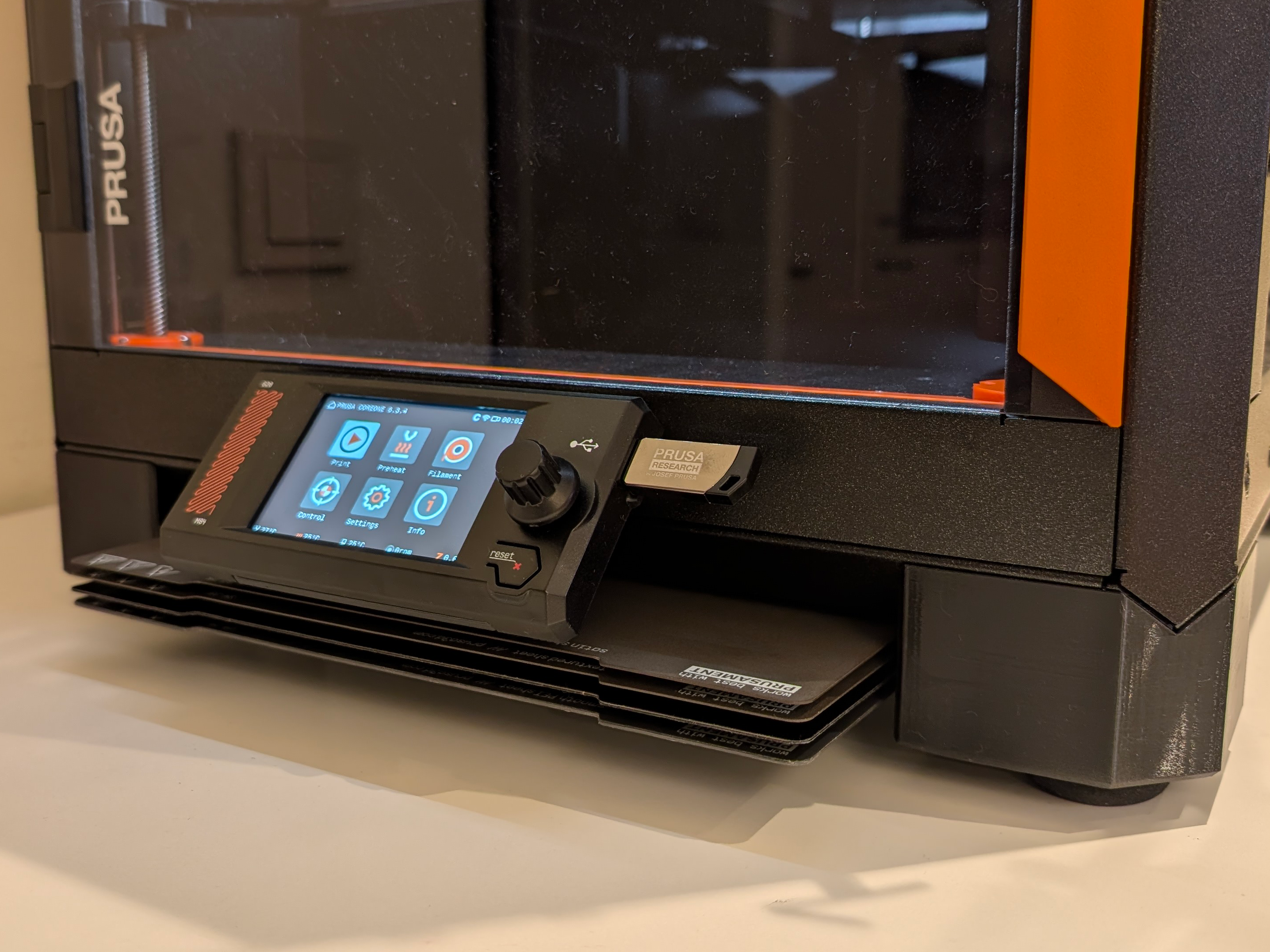 Prusa Core One bottom print sheets storage