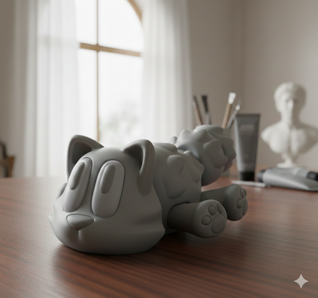 Cat articulated high-poly