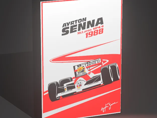 Lámpara LED 3D de McLaren MP4/4 (Ayrton Senna 1988)