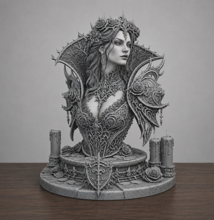 Black Rose Duchess Bust