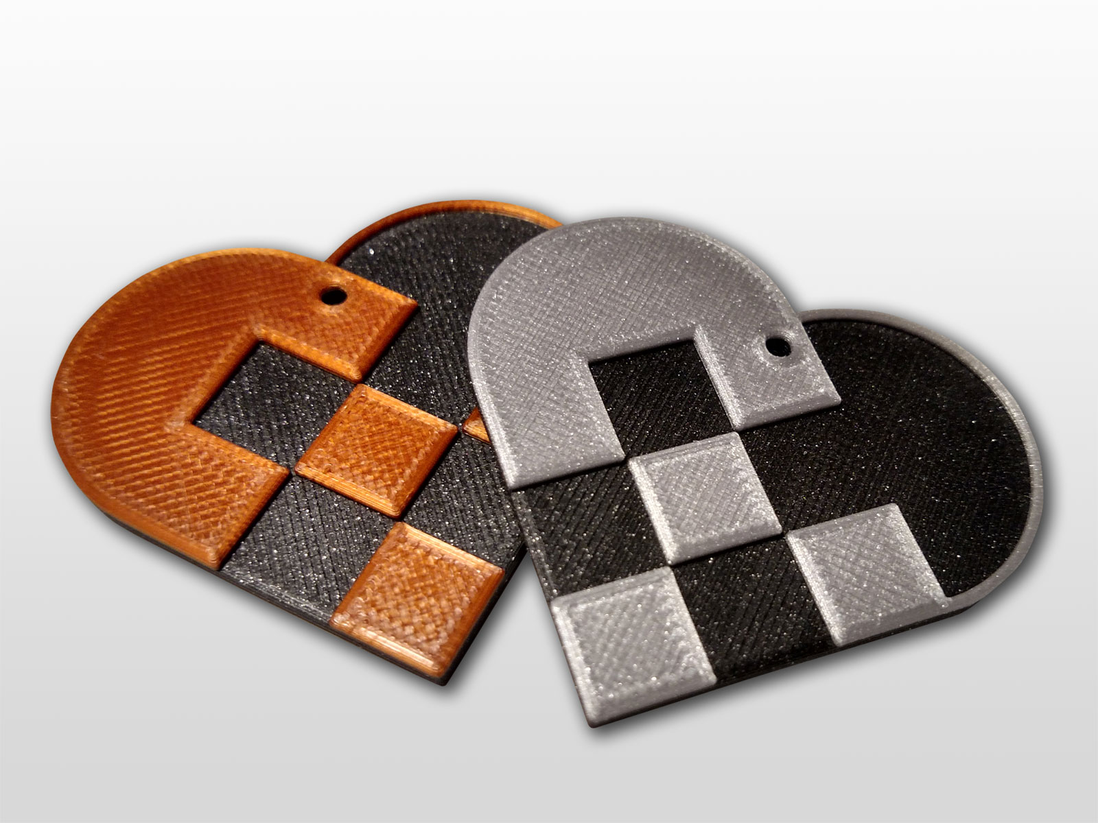 Pleated xmas heart keychain/ornament