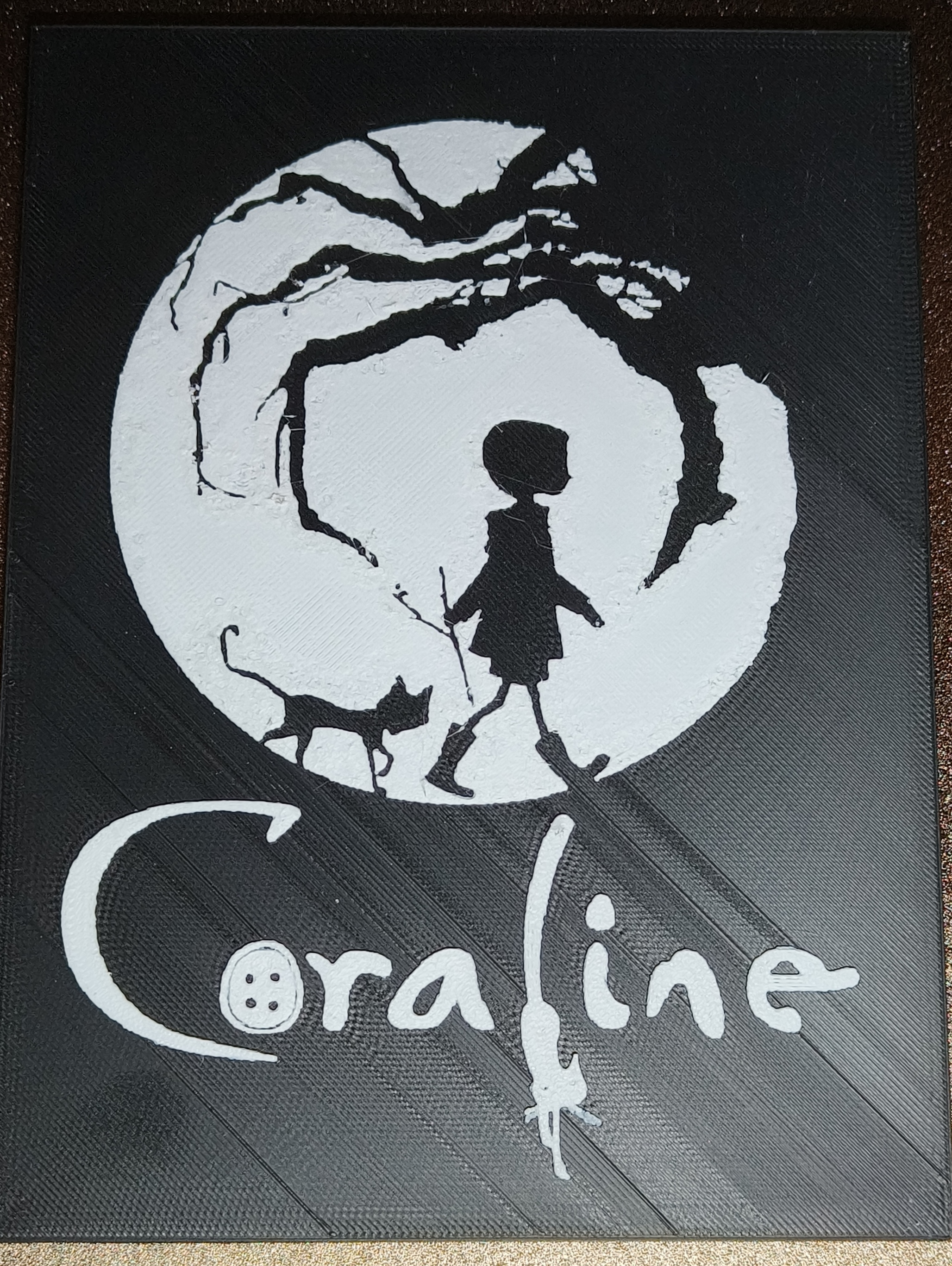Coraline HueForge Print Black & White