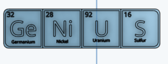 Periodic table inspired genius sign