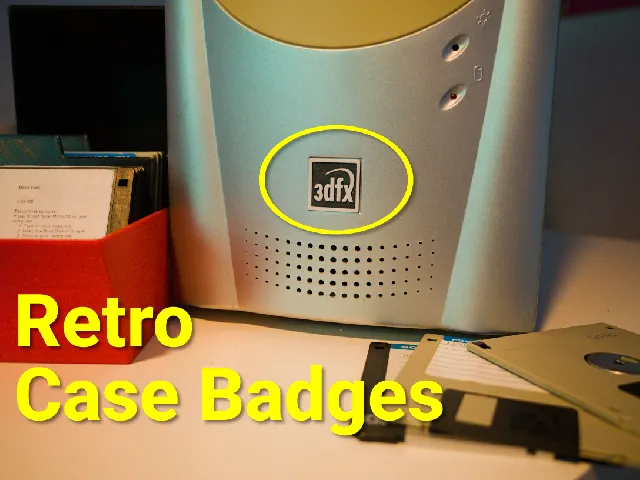 Retro Computer Case Badges
