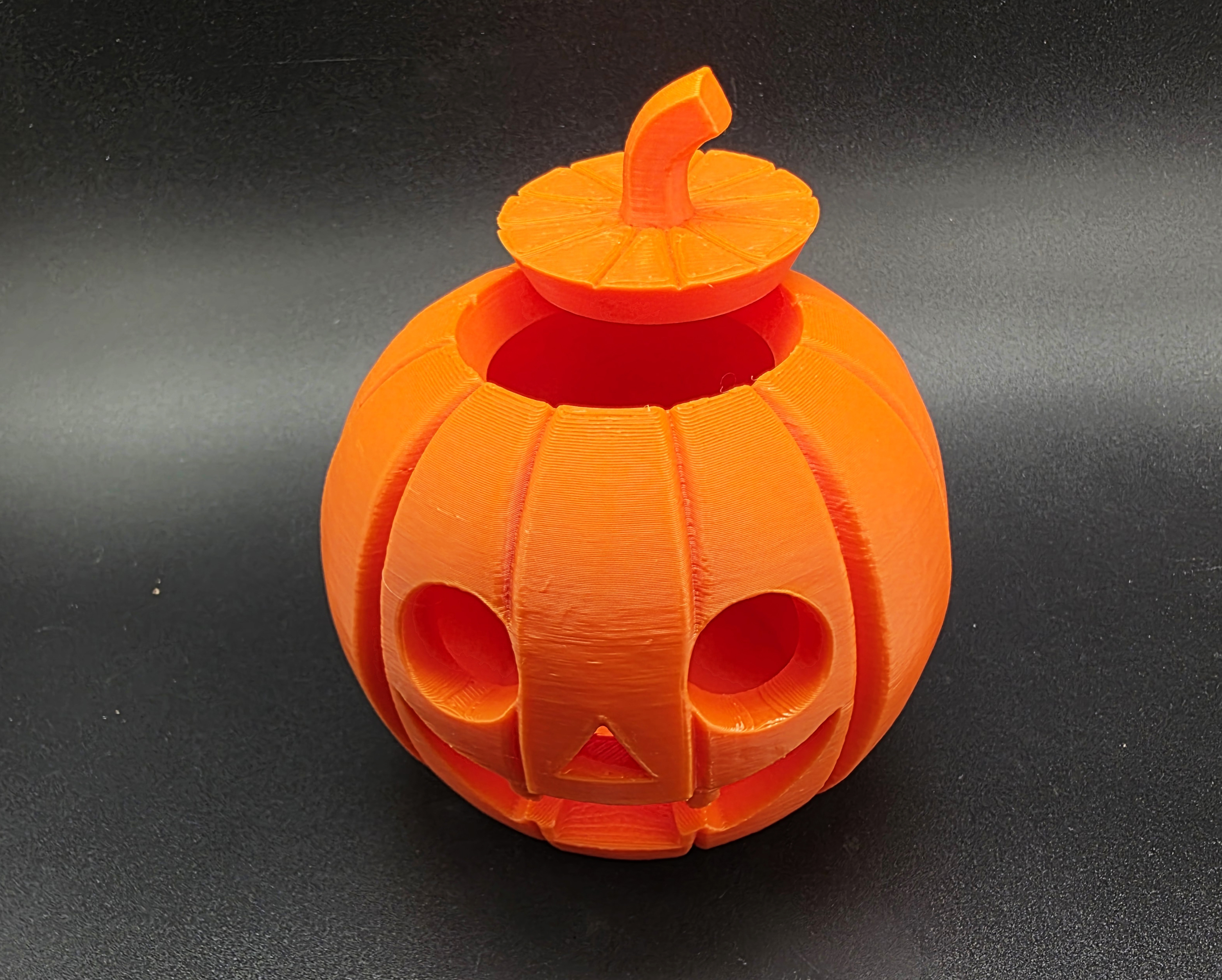 Big-Eye Jack-o-Lantern w/Lid LED Tea Light Holder — miniatura 3
