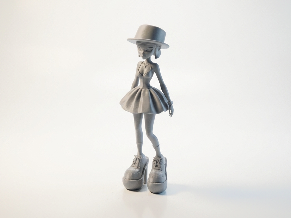 Big Shoe Lady Figurine Female Character 3D Printable