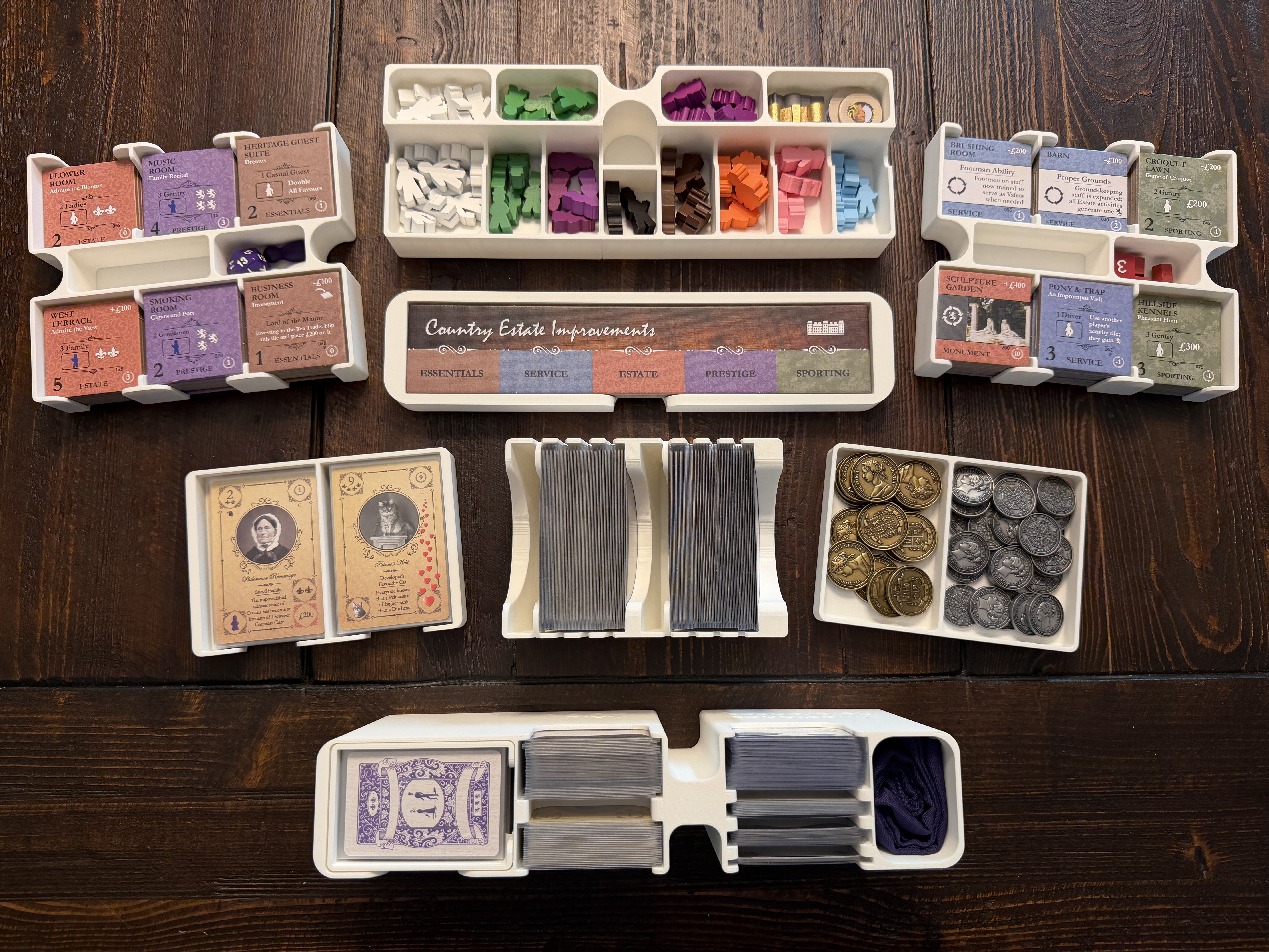 Obsession Victorian Box Insert / Organizer - Fits Playmat, Rules Compendium, and All Expansions to Date
