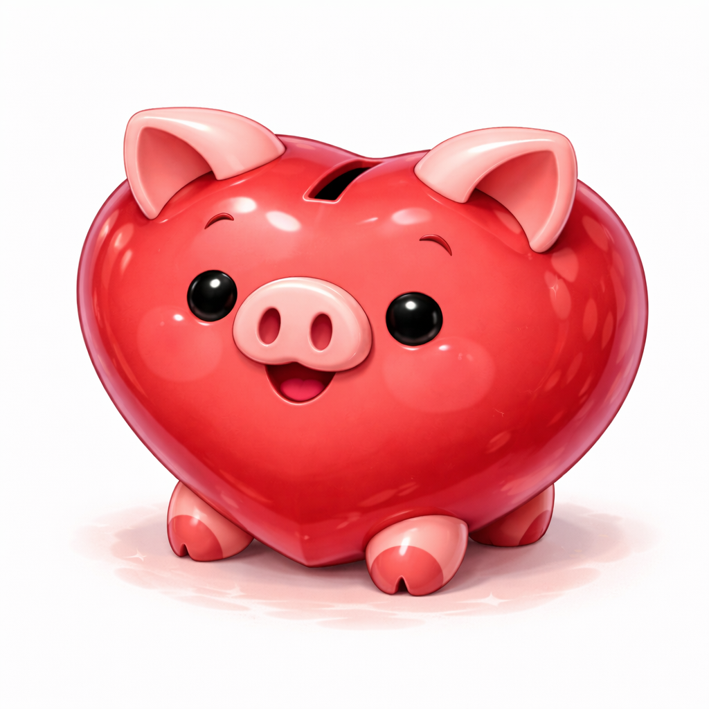 Cute Heart-shaped Piggybank for Valentine's Day