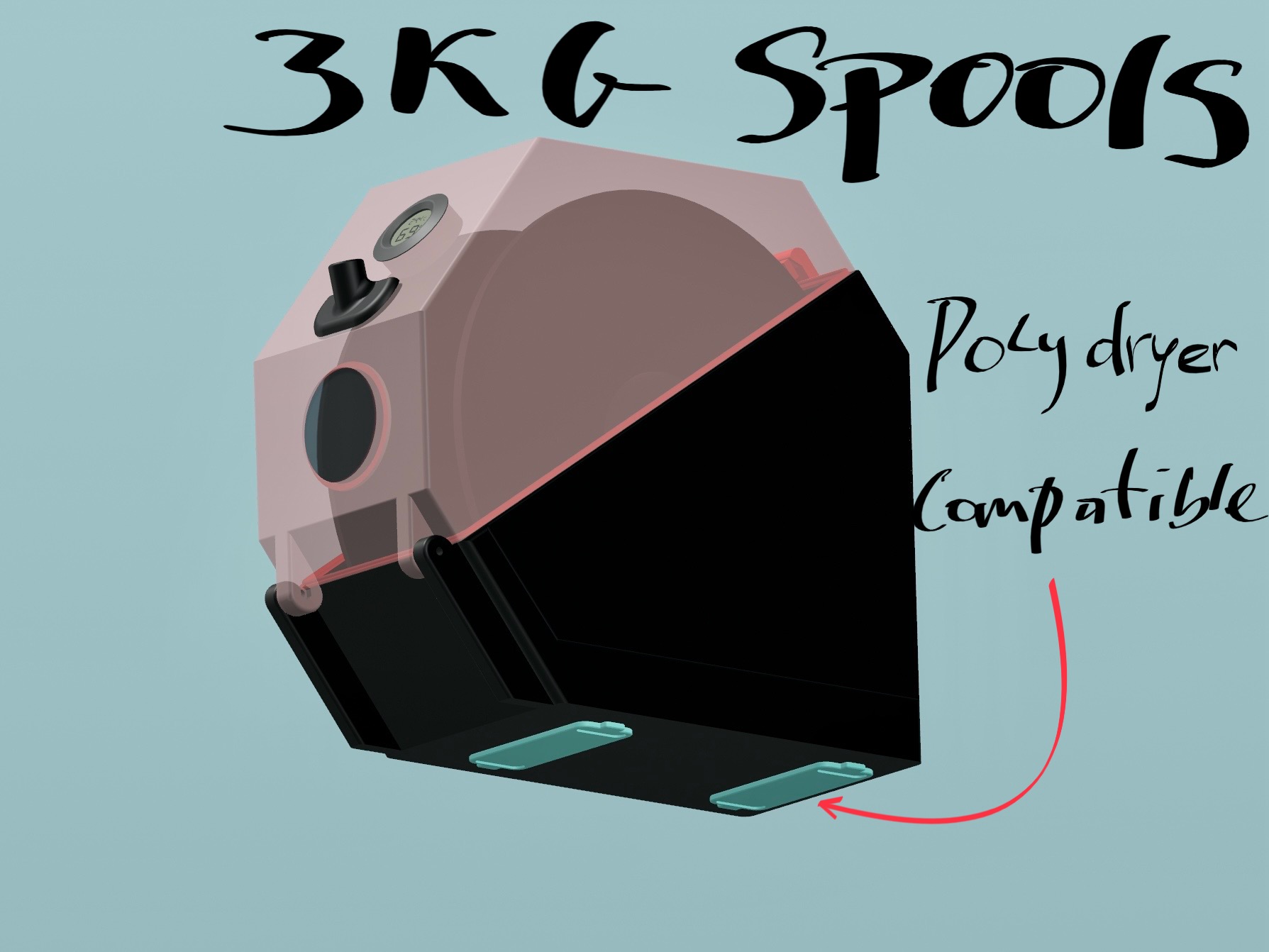 3kg dry box spool storage support polydryer  optimized to print any printer bed bigger than 210mm