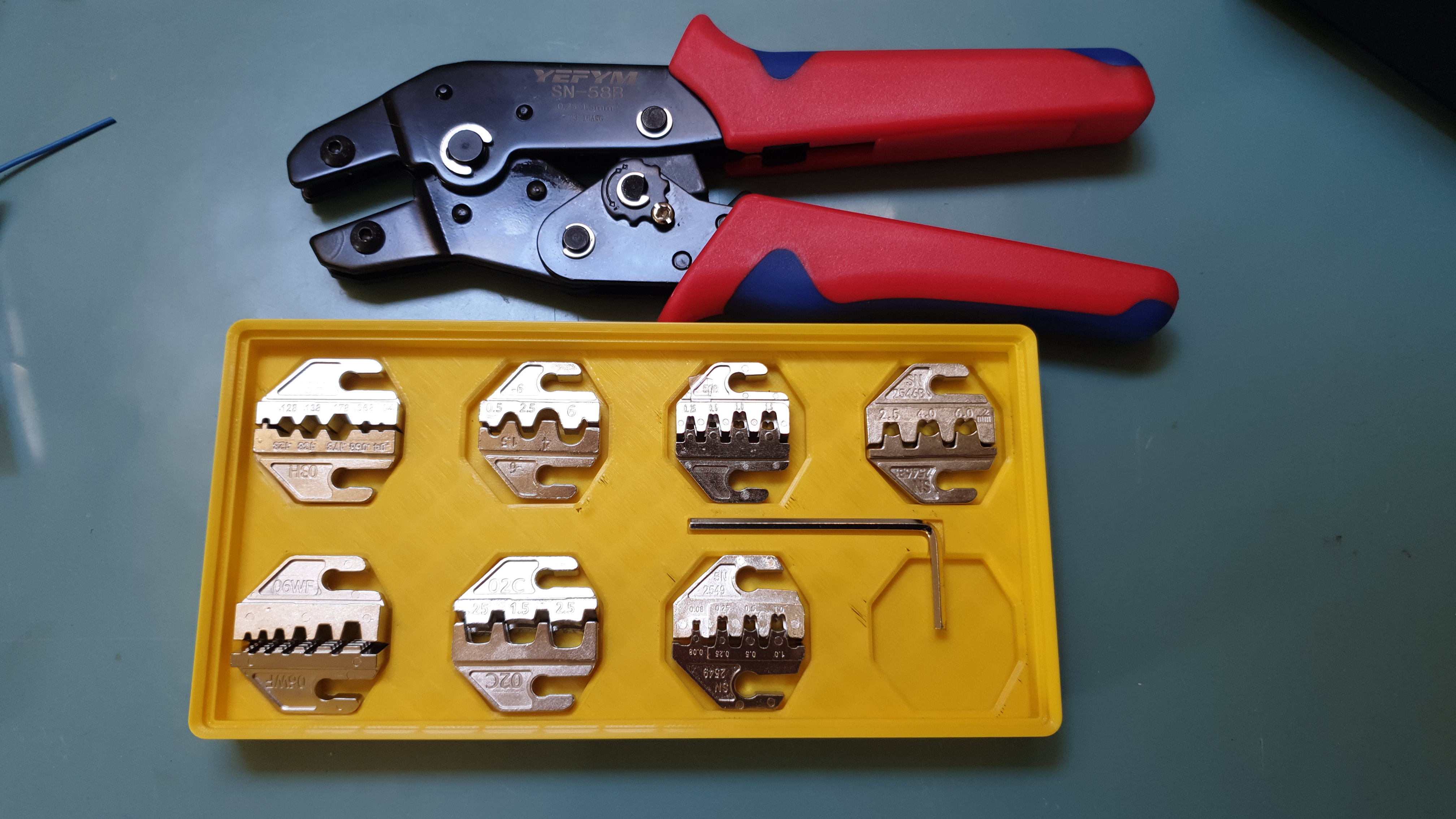Gridfinity storage for SN-58B crimper jaws