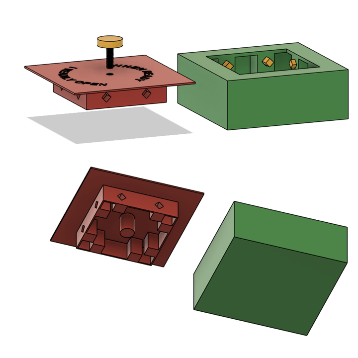 Puzzle Box (Spin box to Open) by PhDGoSlowAncient | Download free STL ...