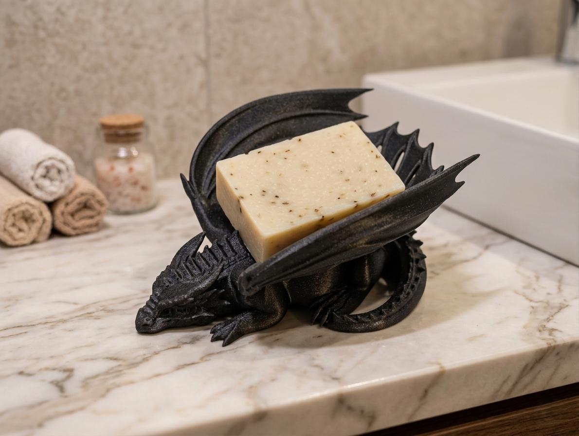 Guardian of the Foam – Detailed Dragon Soap Holder