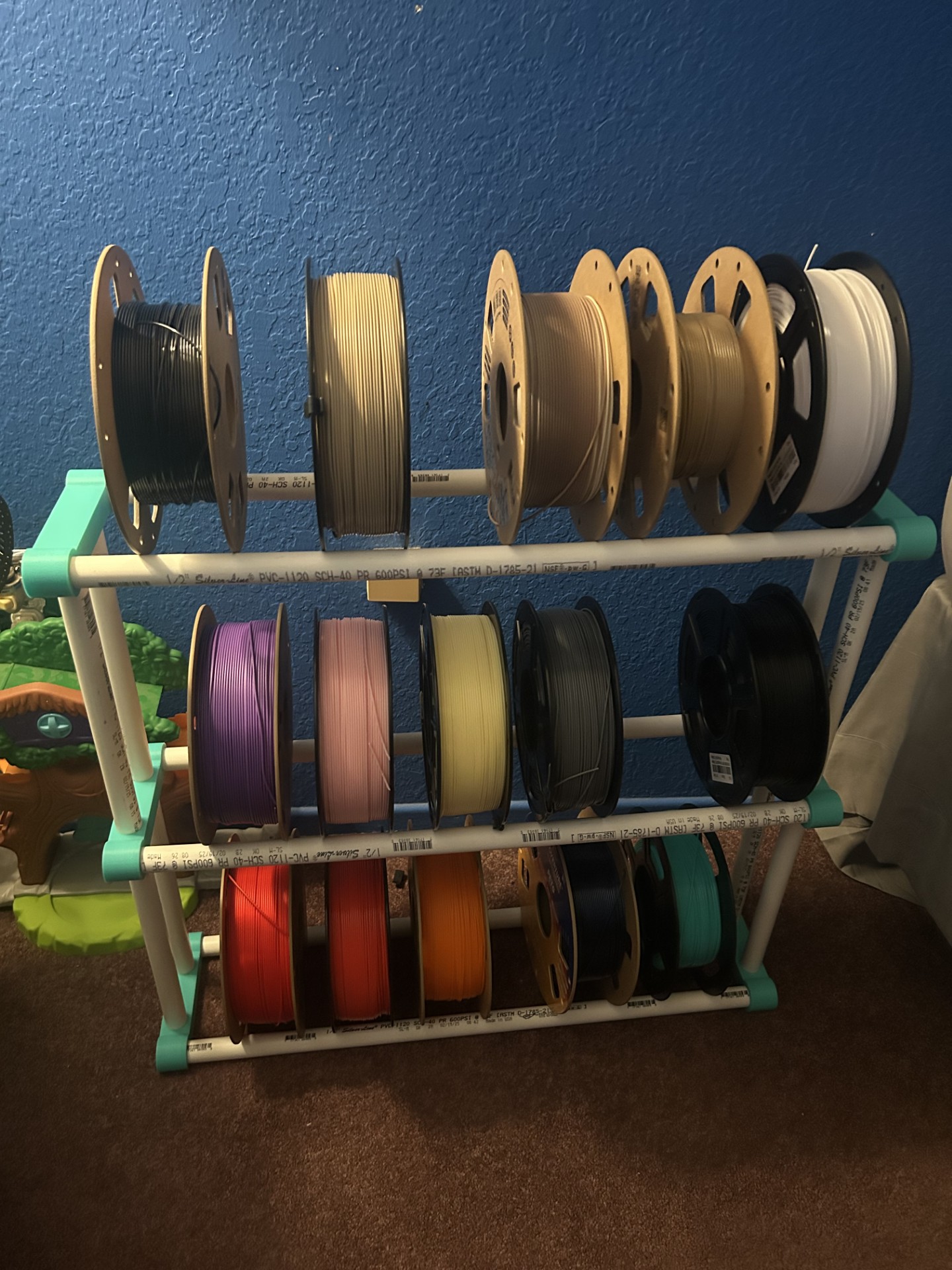 diy pvc filament rack