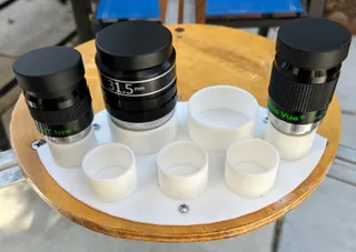 Telescope tripod mounted eyepiece holder and lid
