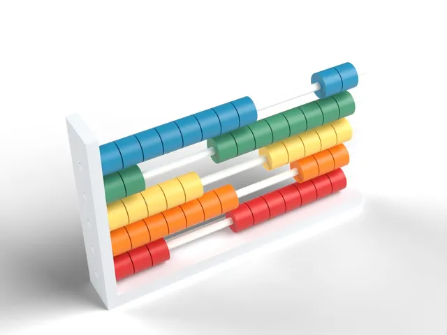 Abacus - Counting Frame with 5 Rods of 10 Beads, Prints on One Plate, No Supports (OpenSCAD)