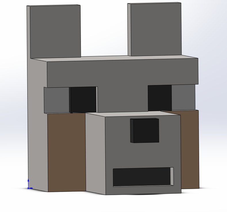 Miniatura 2 do modelo 3D Minecraft Wolf's head