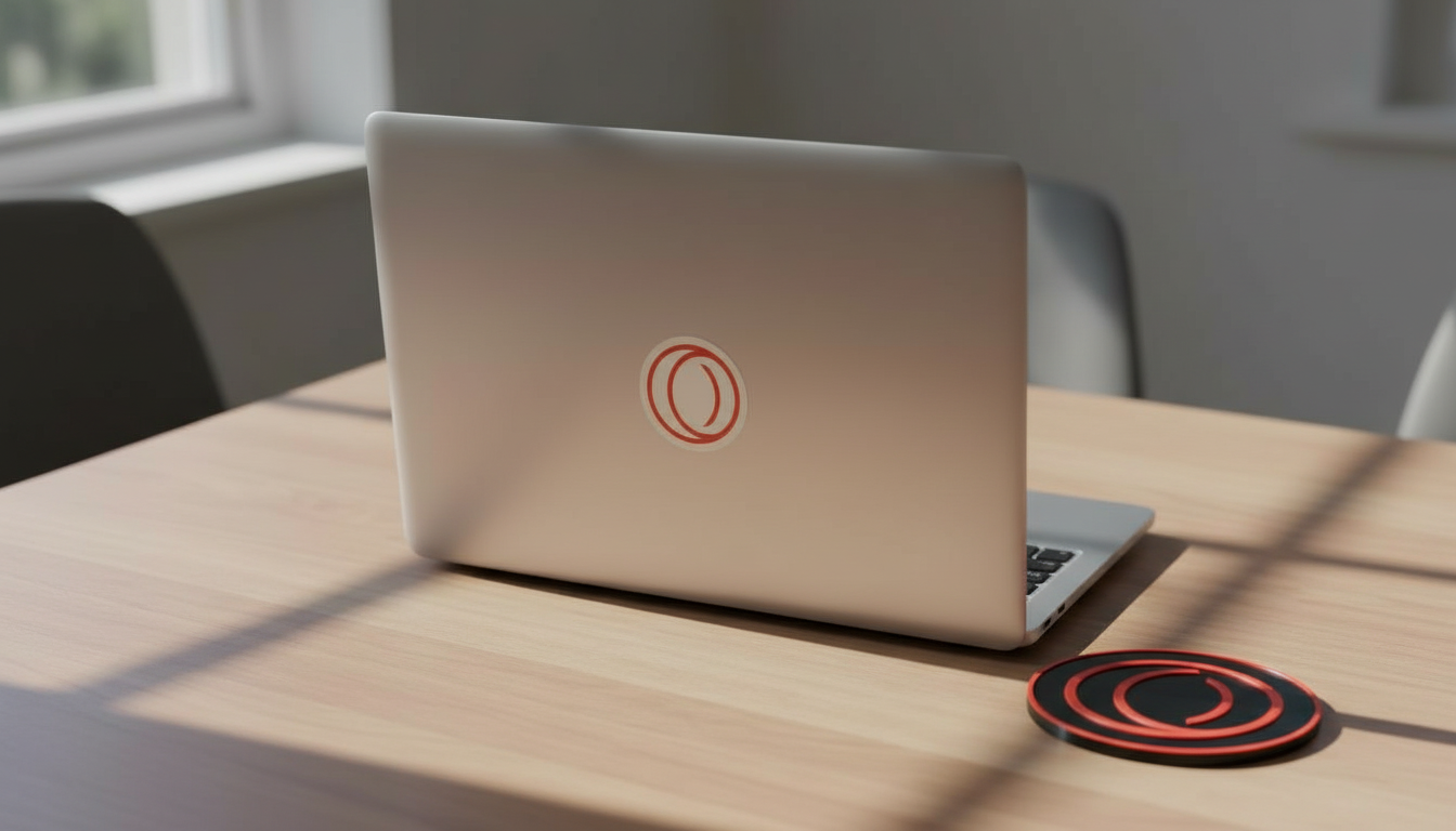 Opera GX coaster and laptop sticker