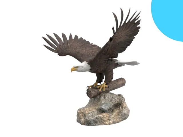Majestic Bald Eagle Landing Statue Sculpture