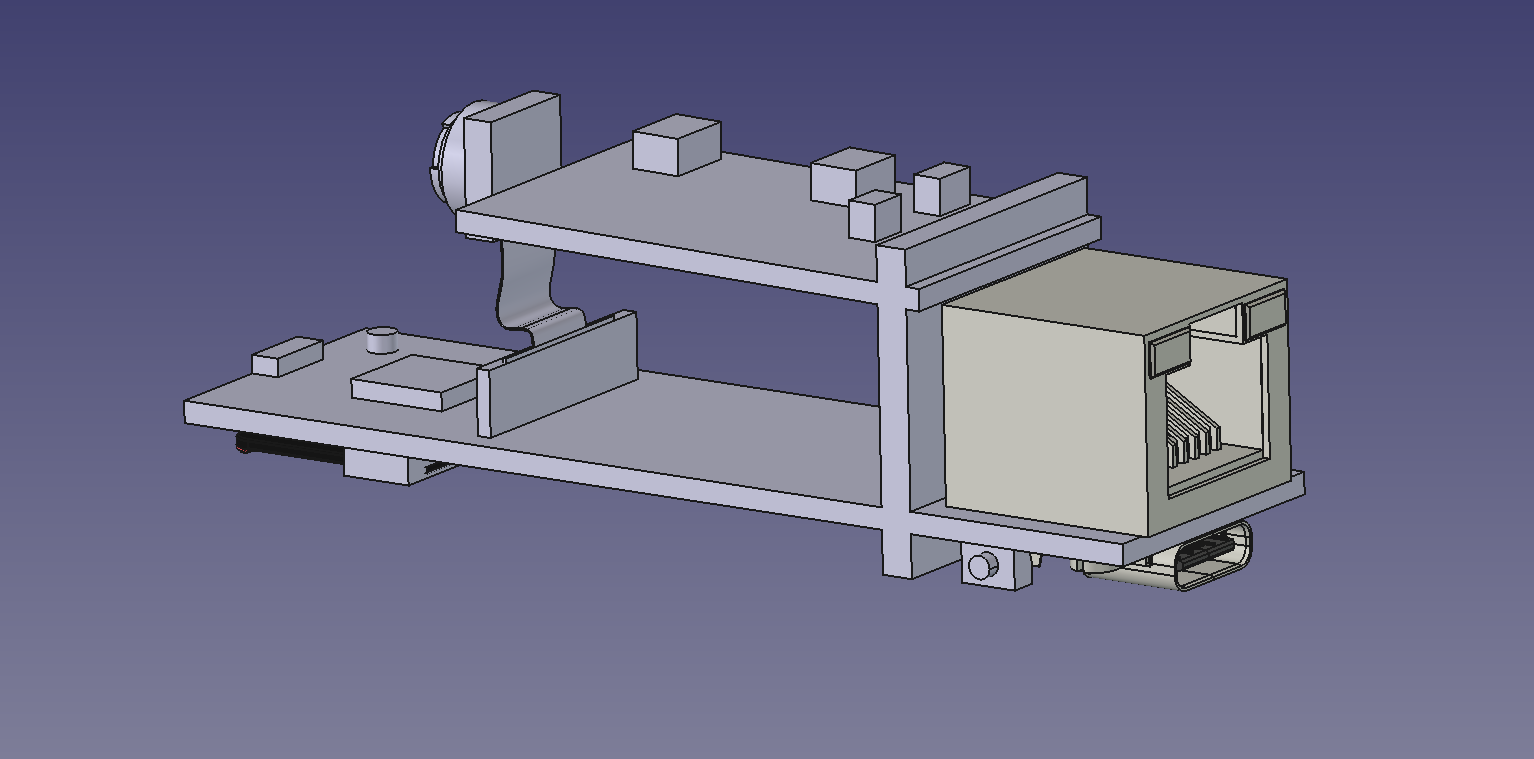 Mock-up of Waveshare ESP32-S3-ETH OV2640 CAM LAN RJ45 POE module