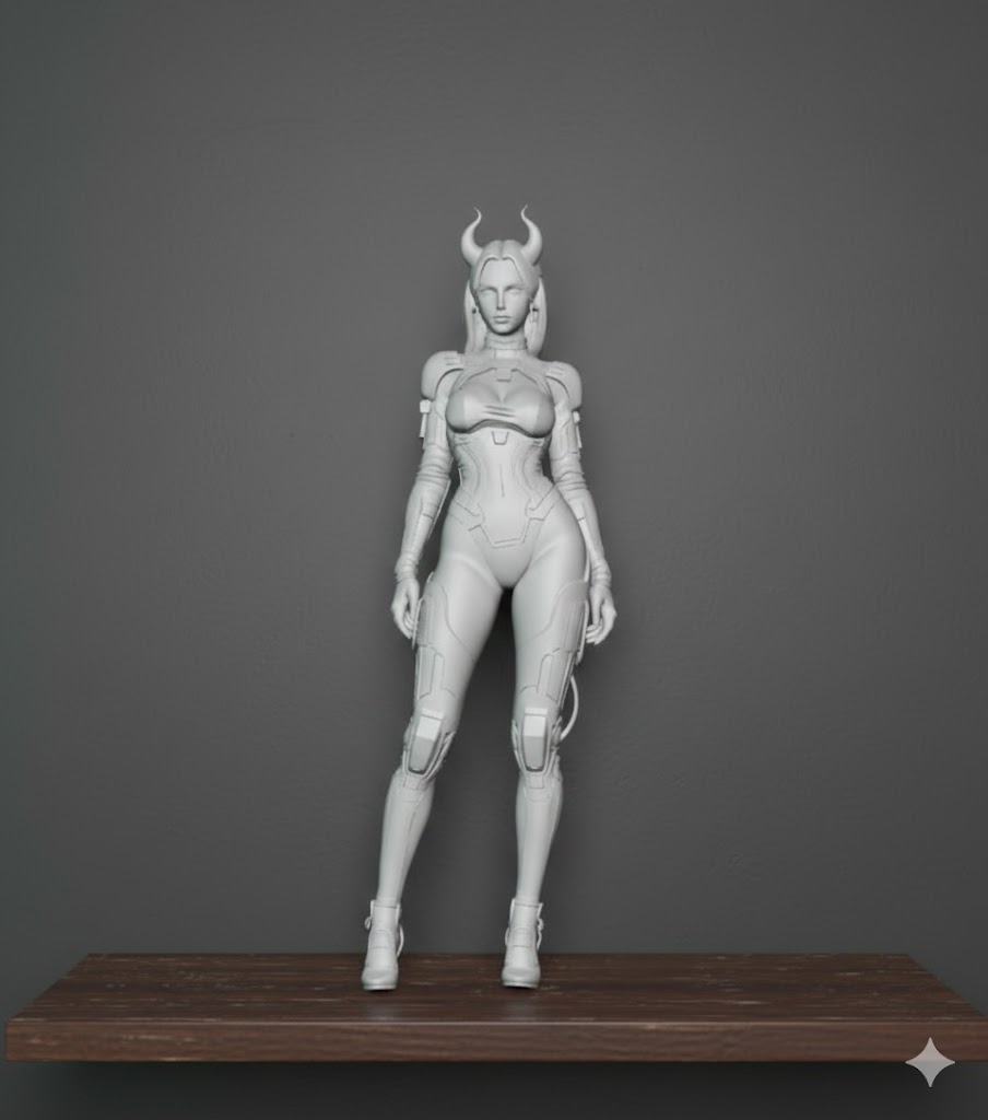 sexy cyberpunk female devil without tail 2