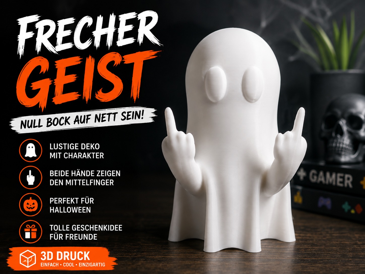 Frecher Geist – Mittelfinger Dekofigur