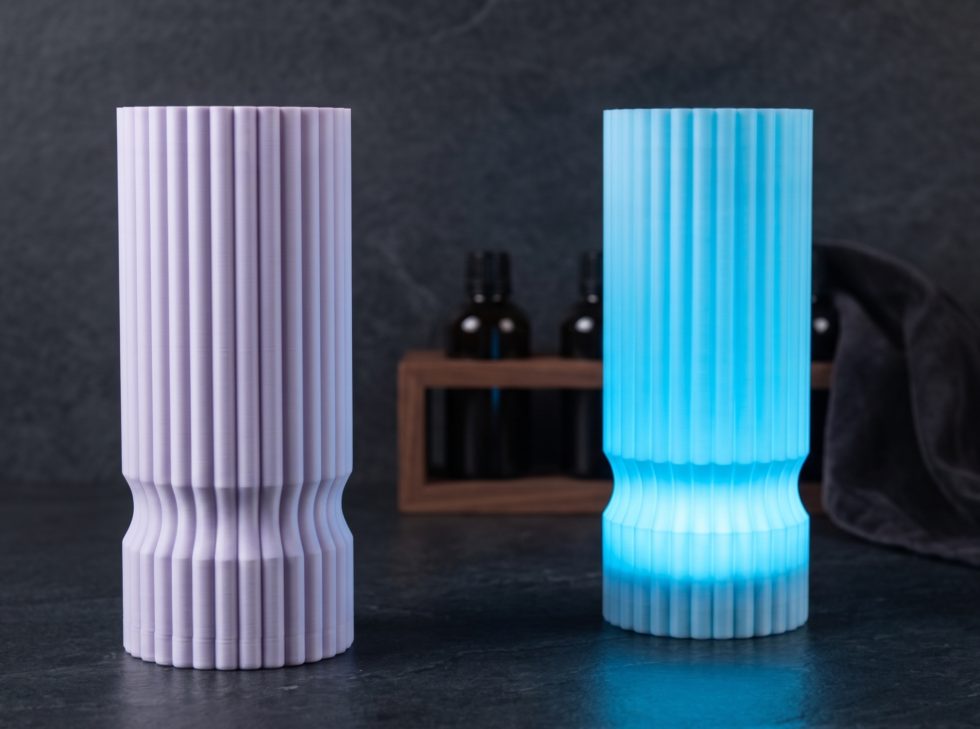 Minimalist Pleated Japandi Lamp for LED Kit 001