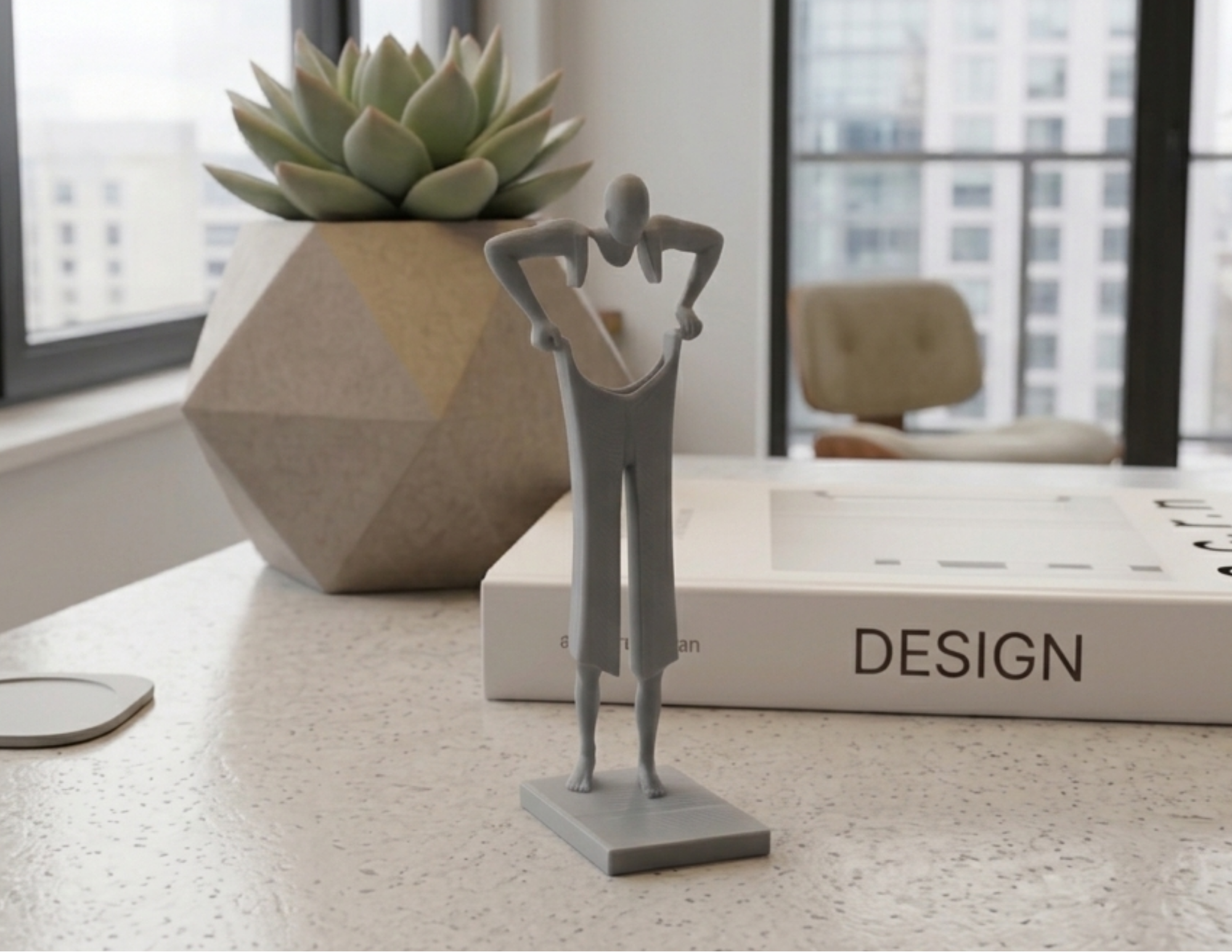 Pulling Up Pants- Funny Sculpture