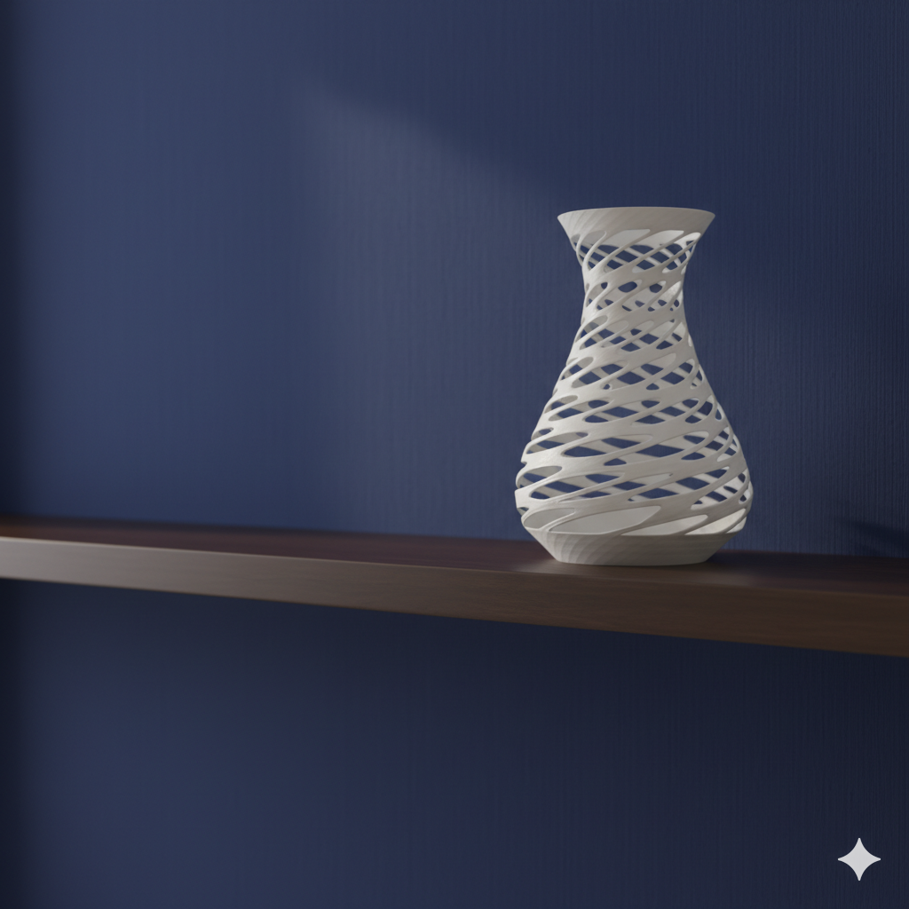 Modern Spiral Lattice Vase - Elegant Geometric Design