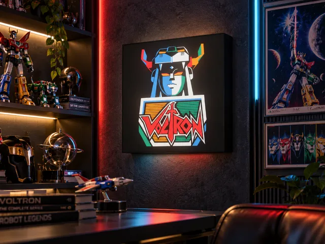 Voltron Defender of the Universe LED Light Box | 3D Printable Retro 80s Decor