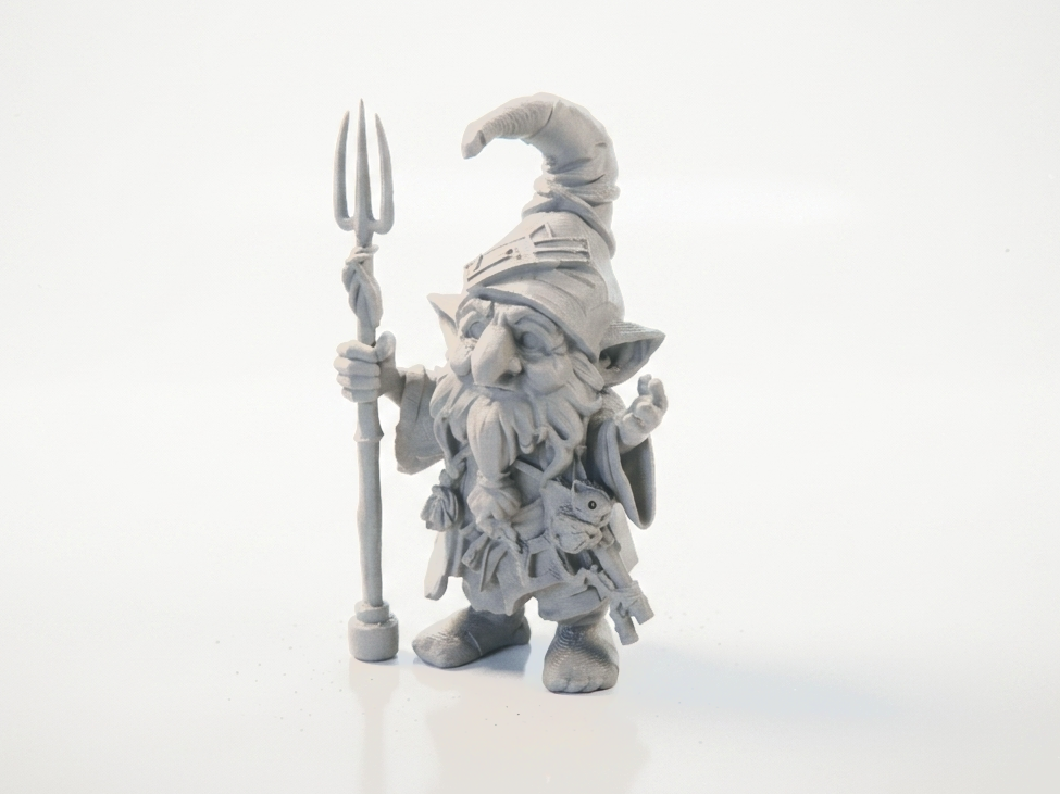 Gnome with Scepter Fantasy Figurine 3D Printable