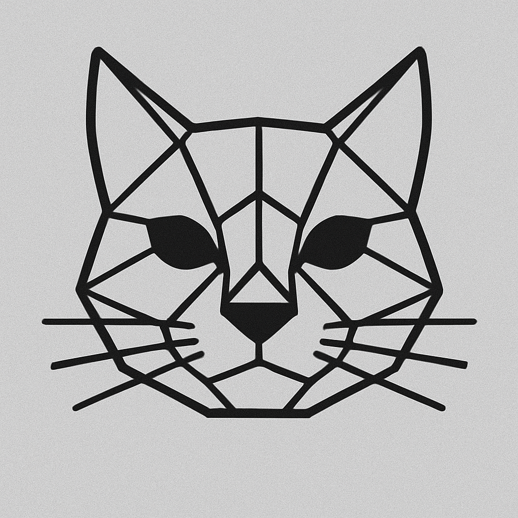 Cat Head - Minimalist geometric illustration