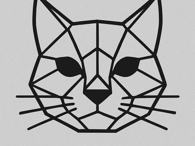 Cat Head - Minimalist geometric illustration