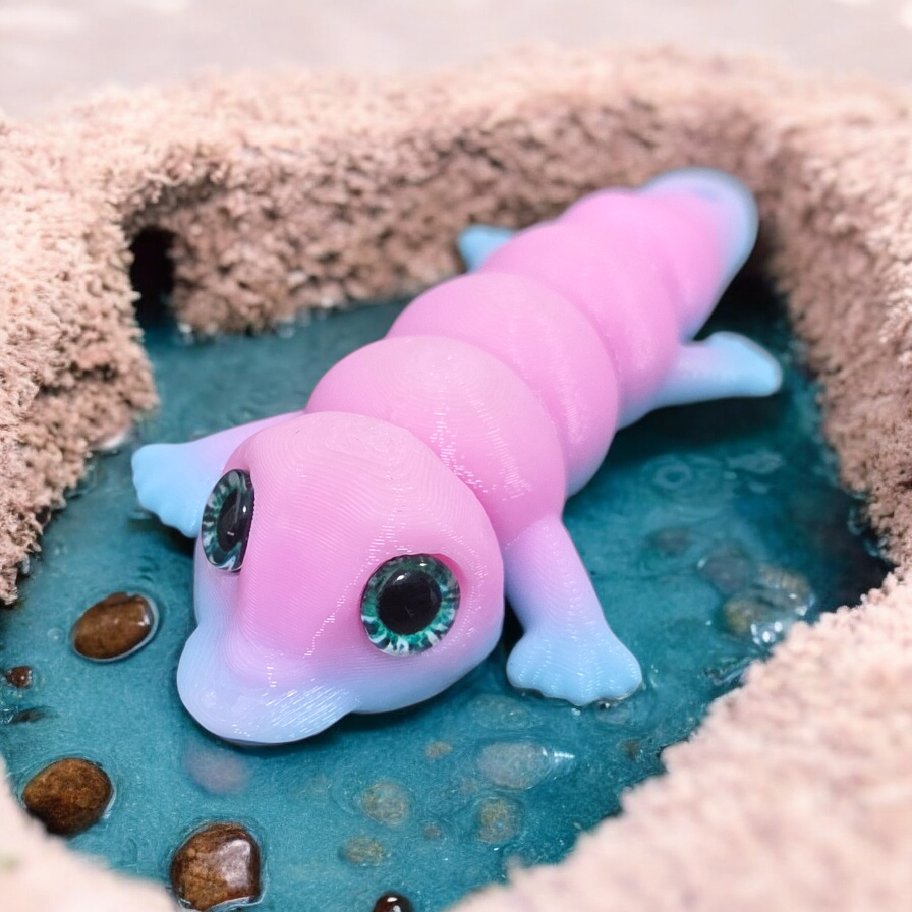Articulated Platypus keychain - 6mm glass eye compatible