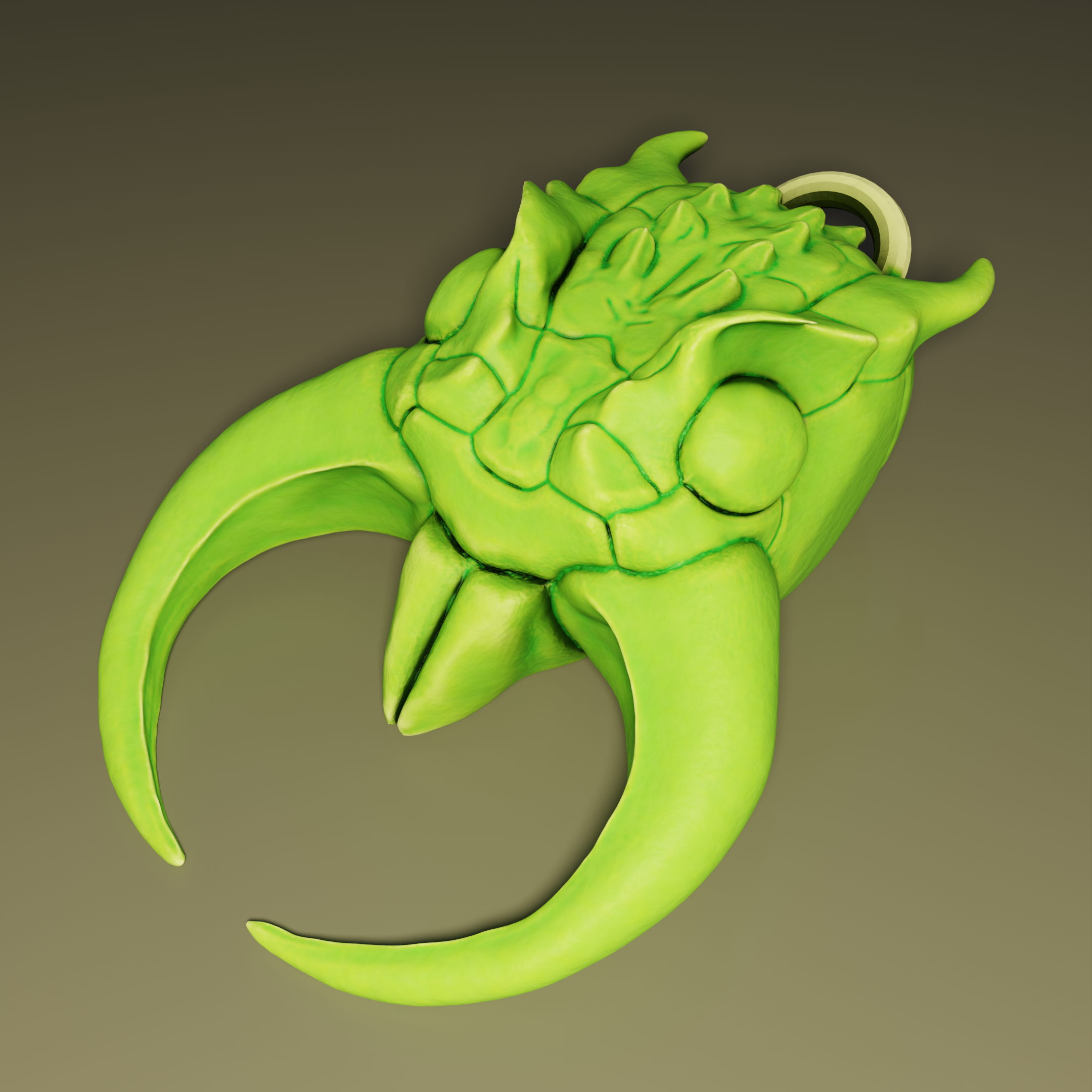 Fantasy insectoid head kaychain