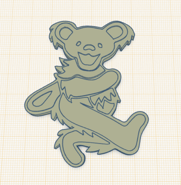 Grateful Dead Dancing Bear 4/5 with Magnet Hole