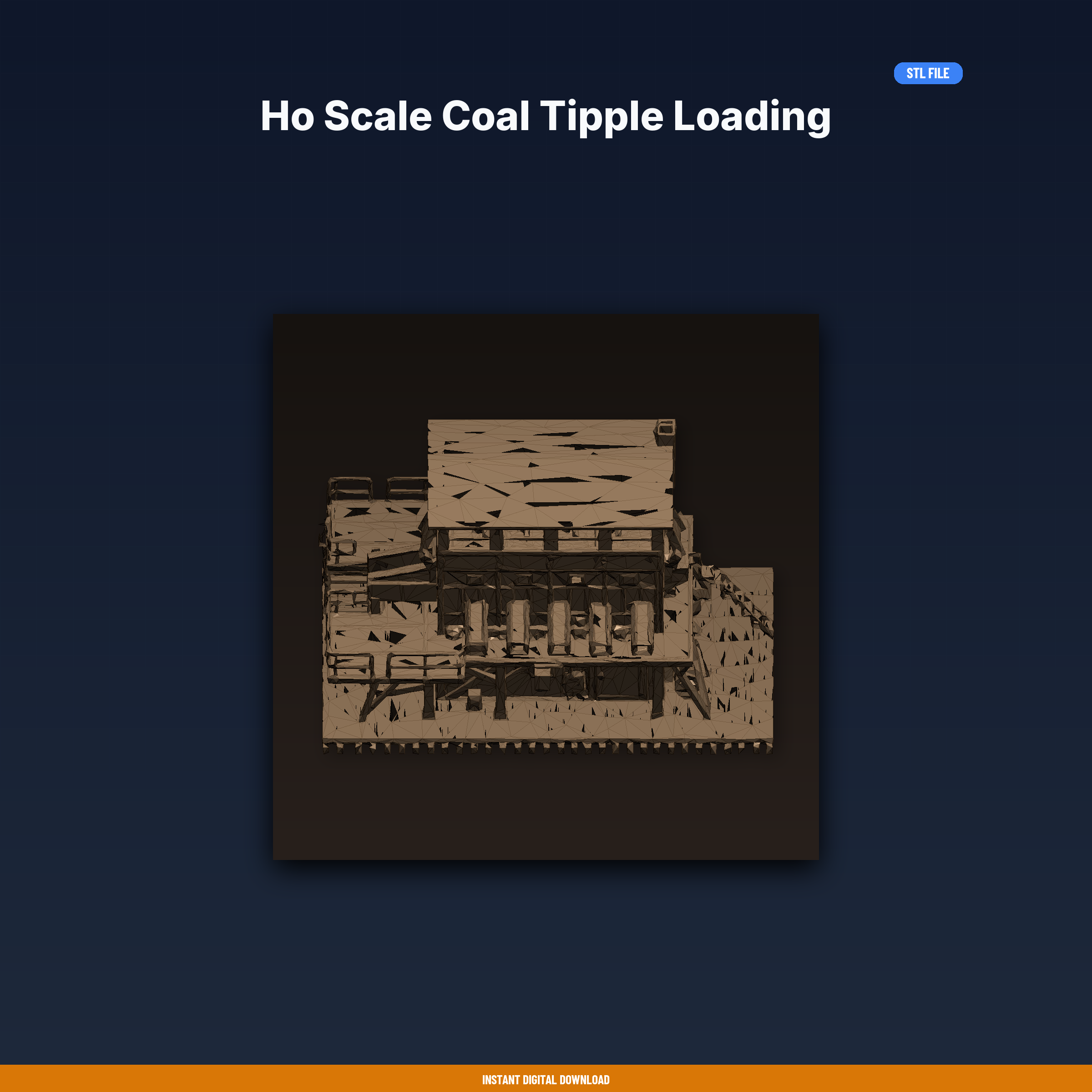 Ho Scale Coal Tipple Loading Structure, Industrial, Mines - 3D Printable STL File