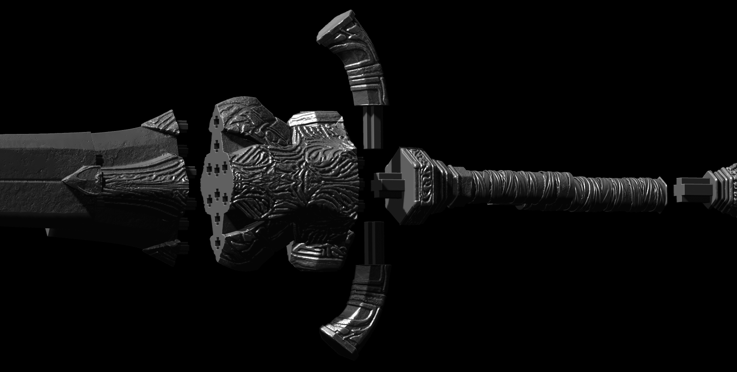 ULTIMATE PACK ARTORIAS Greatsword And Greatshield Life Size STL Fan Art Models — miniatura 9