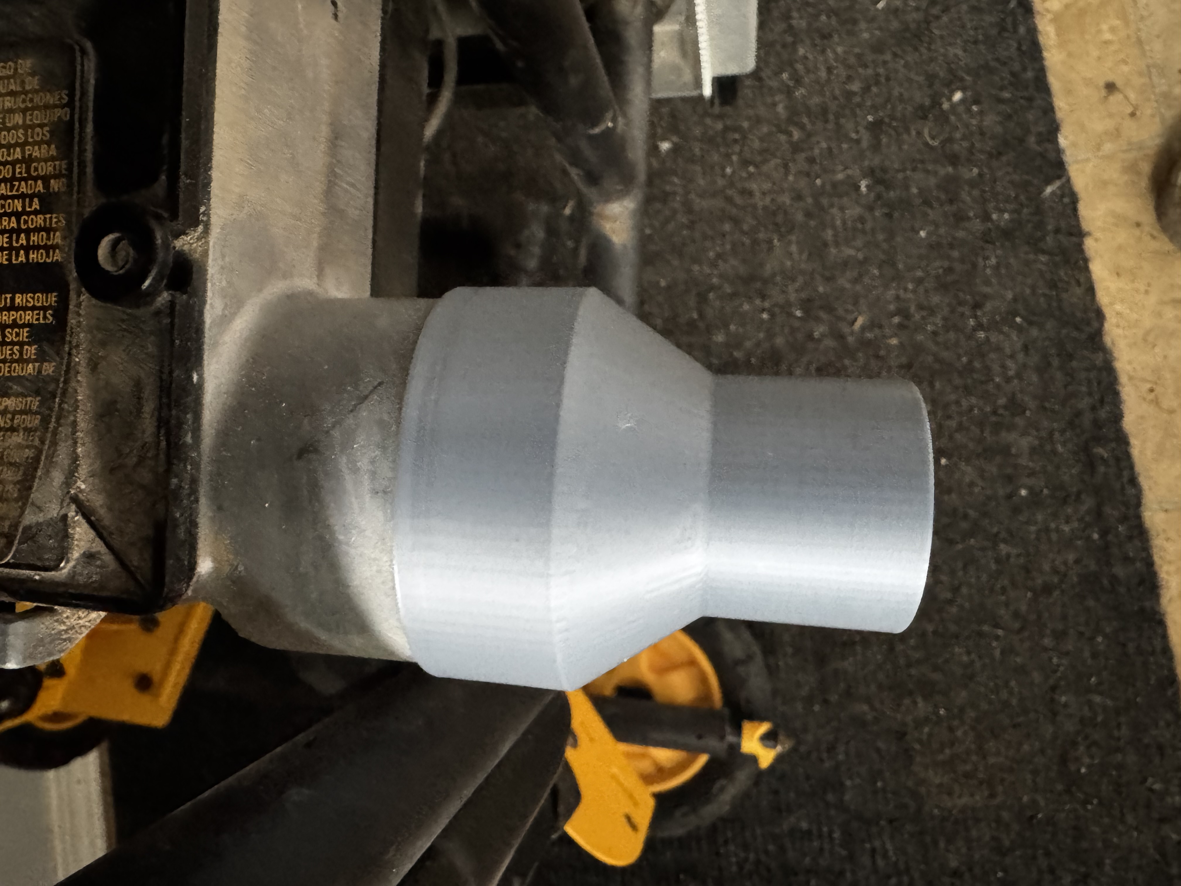 DeWalt DWE7491 Table Saw Dust Port Adapter to DXV09P Shop Vac 3D model