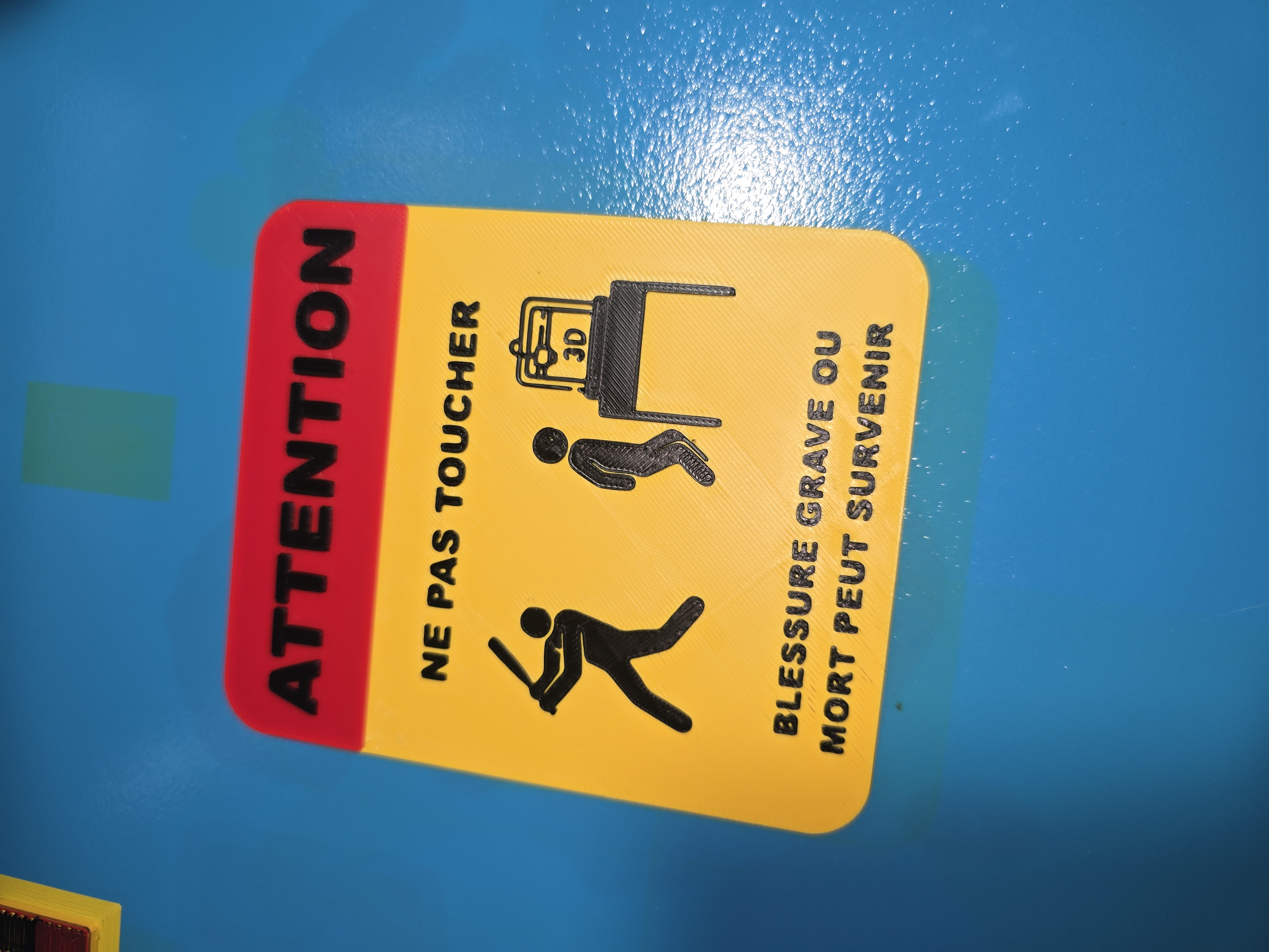 affiche ne pas toucher limprimante 3d