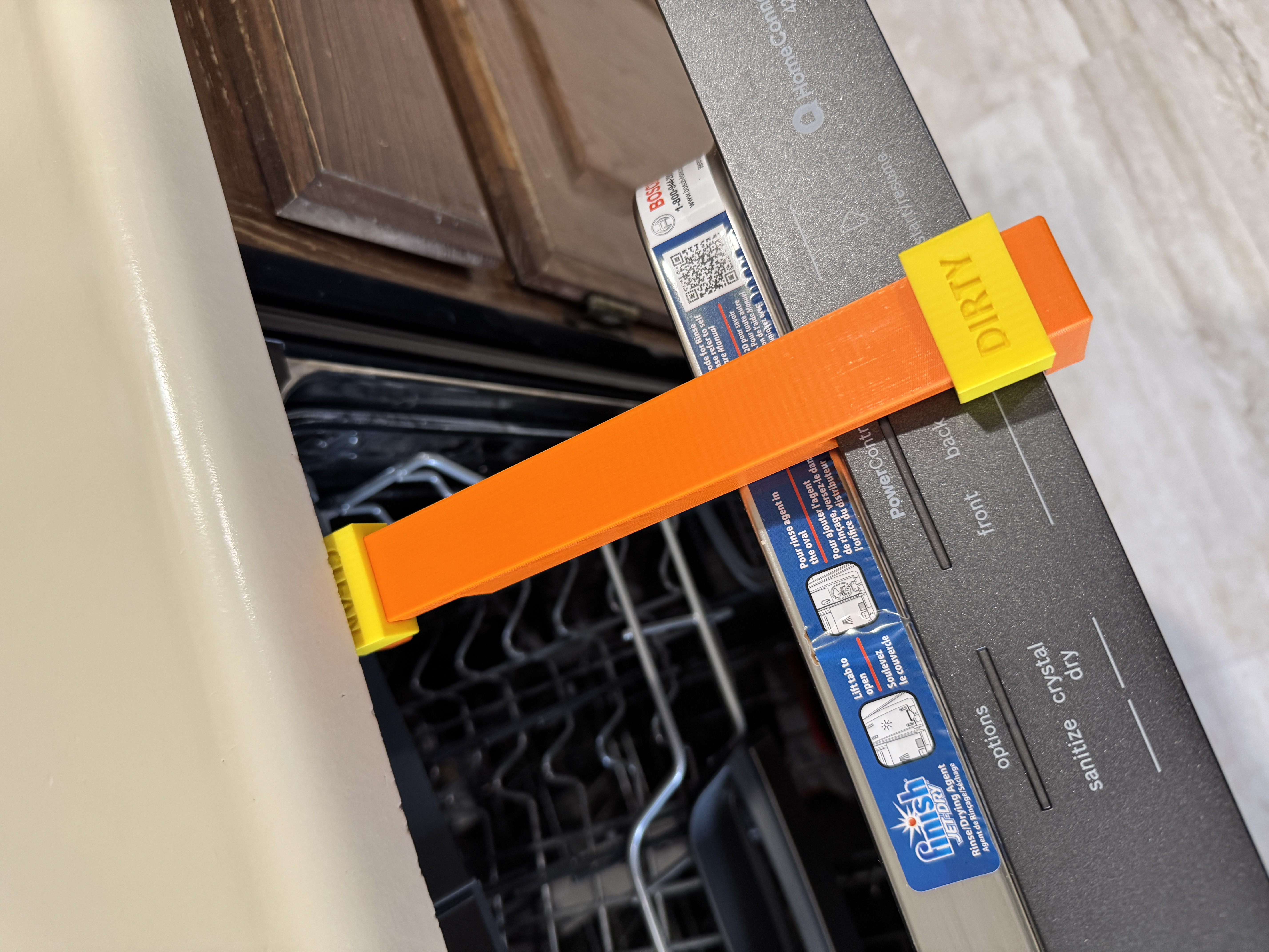 Dishwasher Door Prop With Clean/Dirty Tags (Bosch)