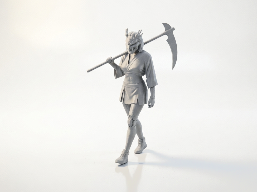 Samurai With Scythe Fantasy Warrior 3D Printable