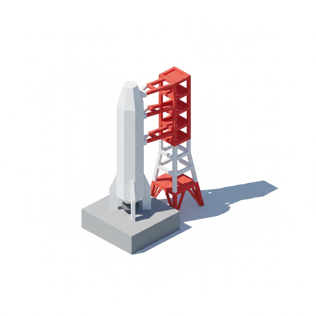 Low Poly Rocket Launch Pad