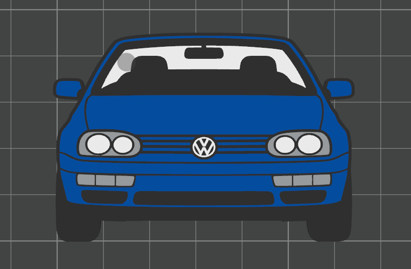 Car Keychain - Volkswagen Golf 3 Cabrio