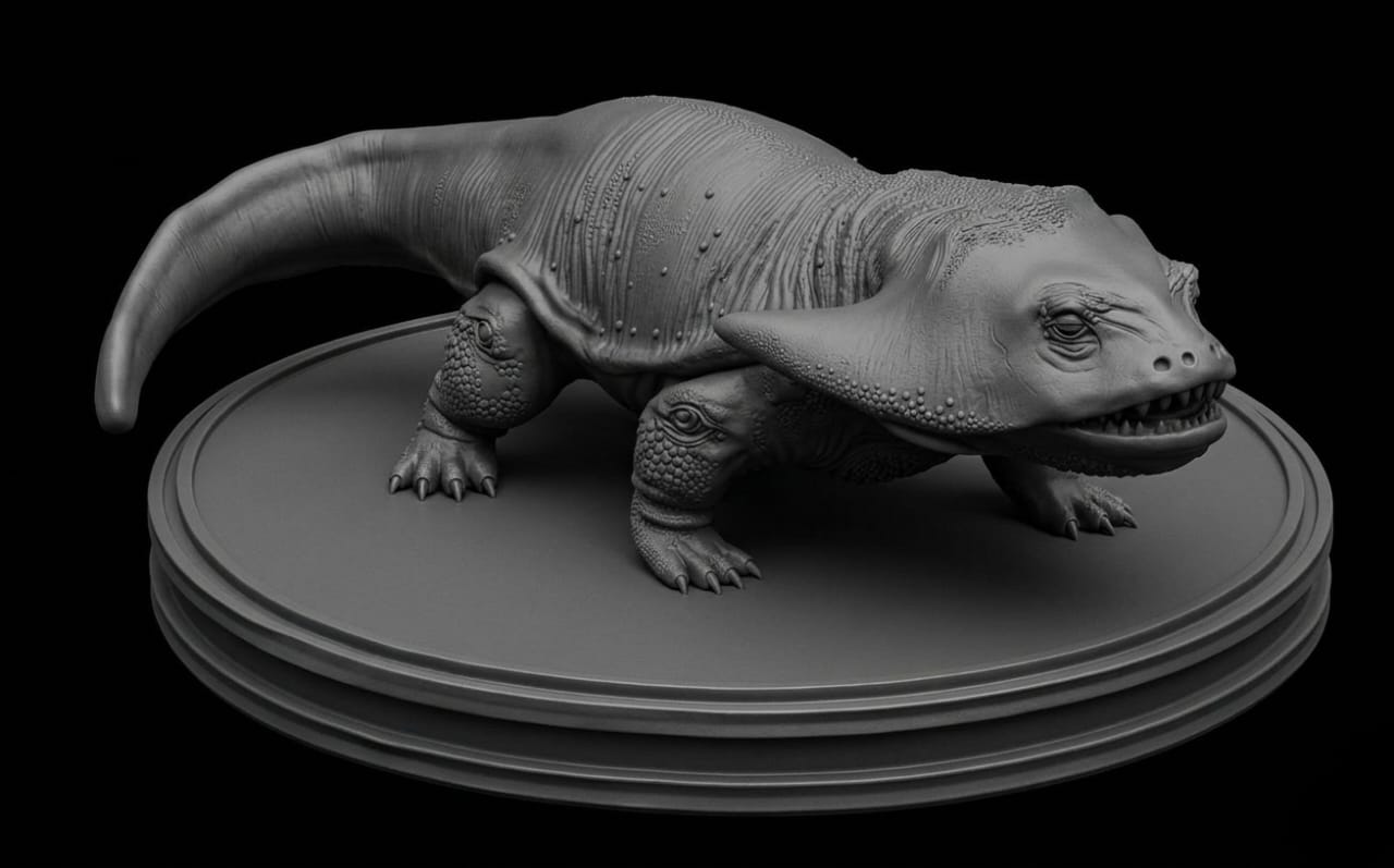 Diplocaulus Statue
