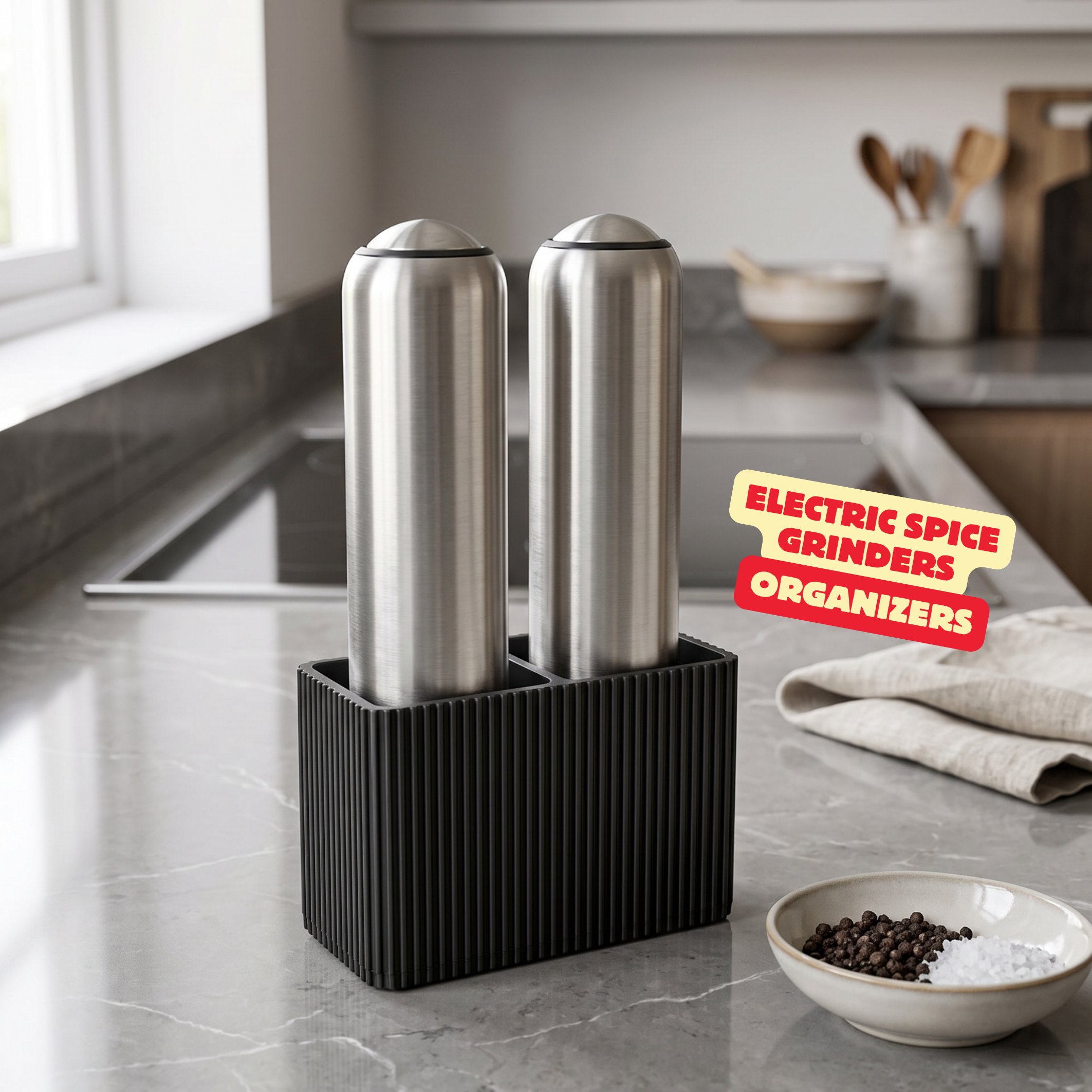 ELECTRIC SPICE GRINDER ORGANIZER / MODERN KITCHEN ORGANIZER / KITCHEN ESSENTIALS / MODERN HOMEDECOR