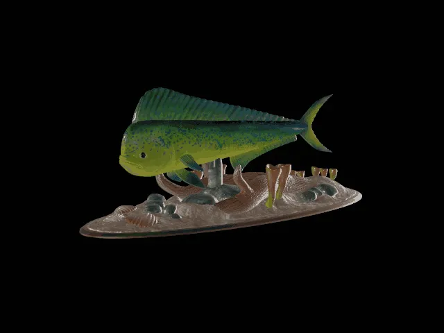 Mahi-Mahi Statue with Base – Design 1